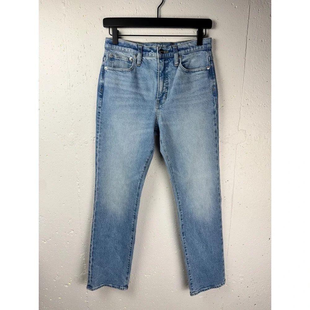 J.Crew High-rise straight jean '96 semi-stretch Women 25 Light Indigo Blue CC613